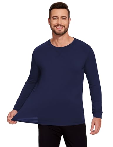 GYS Bamboo-Derived Viscose Men's Pajama Top Soft Long Sleeve Sleep T-Shirt4