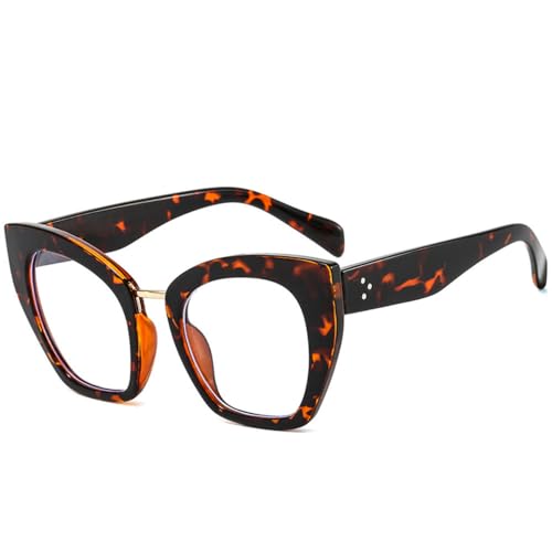 Lunettes œil de chat pour éliminer la fatigue des écrans avec monture léopard rétro confortable