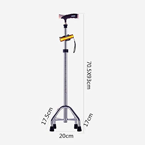 Bastón de cuatro patas regulable de aluminio con luces integradas 4