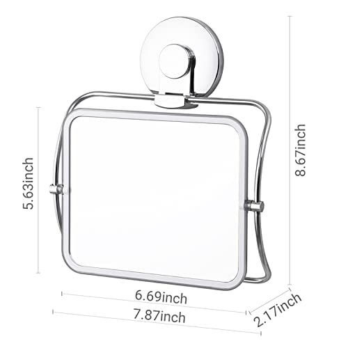 Swamtik Shower Mirror Shower Mirror Fogless For Shaving No Fog Shower Mirror 360 Degree Swivel Waterproof Large Shower Mirror Rust Resistant Shower Mirror Fogless For Bathroom No Drilling Chrome #TOP6