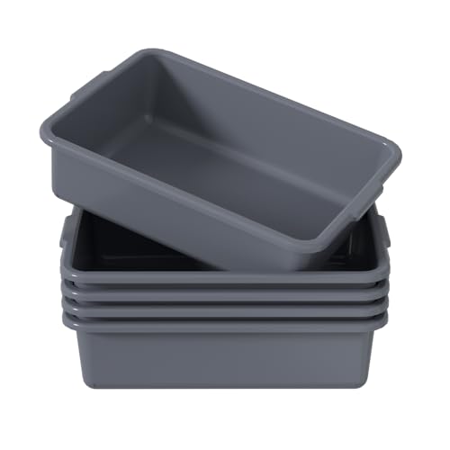 Ziglous 8 L Plastic Bus Tubs, Food Service Bus Tub, 5 Packs