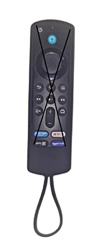 Image of Silicone Case Compatible with Fire TV Stick 3rd Gen 2021 Remote Full Wrap with Lanyard, Compatible with Fire TV Stick Remote Cover (Only Silicon Cover Included) - Black Style 1