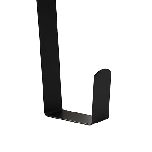 Image of Slim Over The Door Wreath Hanger for Front Door, 12 inch Black 1 Pack | Damage-free wreath holder, Easy to Use and Reusable Door Hook for Christmas, Thanksgiving, Halloween and Daily Decor