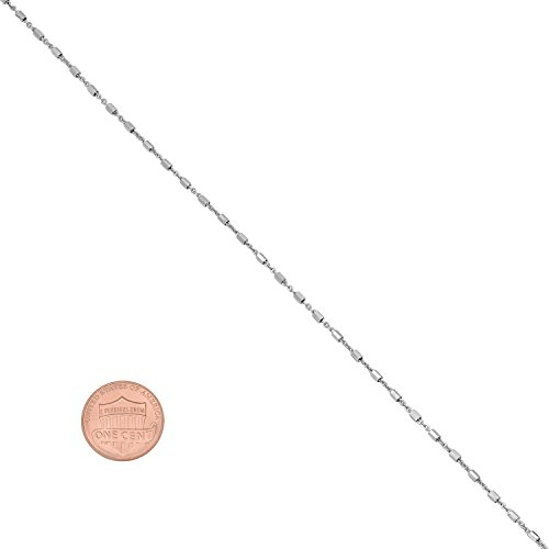 1.3mm Solid .925 Sterling Silver Flat Link Chain Necklace - Image 4