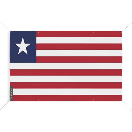 Drapeau Liberia robuste 10 oeillets taille 90x135 cm