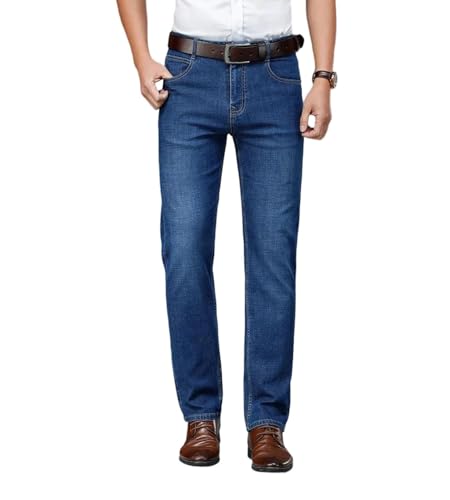 Men's New Loose-fit Jeans, Business Cotton Classic Straight-Leg Casual Pants.