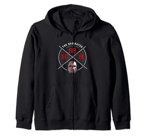 Sweat The Bad Batch BB 99 hoodie noir zippé pour fan de Star Wars