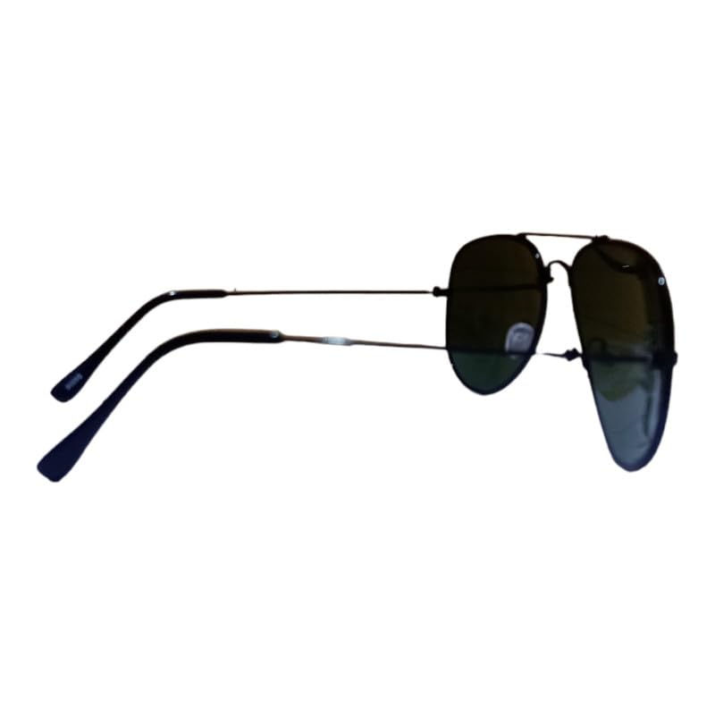 Image of MONIKER Premium Unisex Aviator Sunglass Metal Frame and Green Lens, Free size, with UV400 Protection