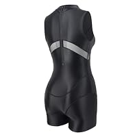 LEOHEX Damen Glänzender Bodysuit Upgrade Seidig Mockneck Mesh-Einsatz Yoga Tanz Gym Rave Badeanzug(Schwarz,M) – Ansicht 4