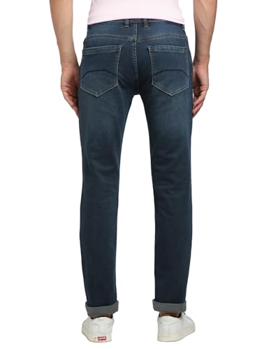 Image of Turtle Men Cotton Stretch Narrow Fit Dark Green Jeans||Men's Jeans||Men's Denim||Stretchable Jeans