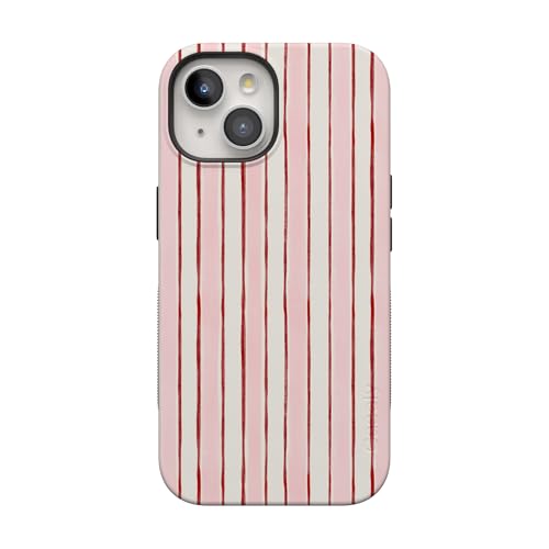Casely iPhone 15 Case | Pretty in Pastel | Blush Stripes | Bold Protective Design | MagSafe Compatible Design