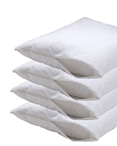 4 Pack Zippered Vinyl Pillow Covers Waterproof Protectors #TOP1