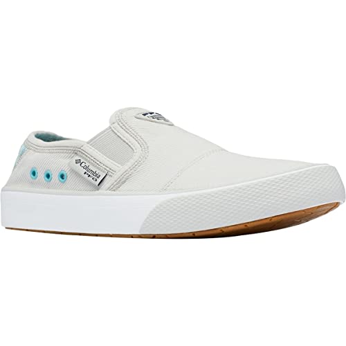 Columbia Women's Slack Water Pfg Slip Boat Shoe, Grey Ice/Sea Wave, 6.5 #TOP1