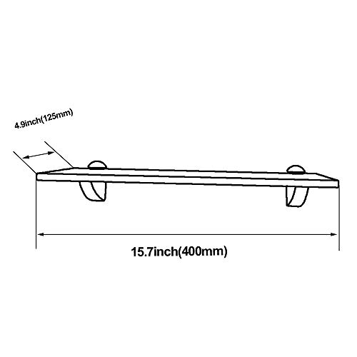 Xvl 15 Inch Bathroom Glass Shelf Brushed Nickel #TOP2