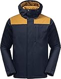 Zip et fermeture velcro Jack Wolfskin Oakwood Jacket Veste pour hommes Mixte, Bleu Nuit, M