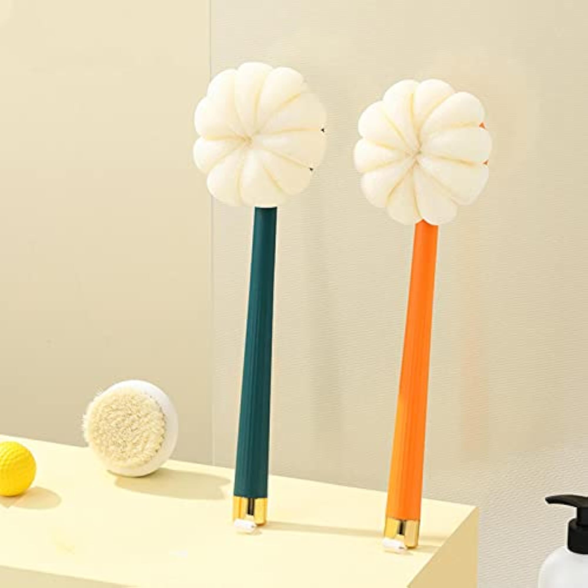 Double Side Long Handle Portable Shower Brush for Women