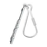 Alberts Gifts Music Silver Flute Keychain/Silver Flute Keychain with Screw Lock Clip