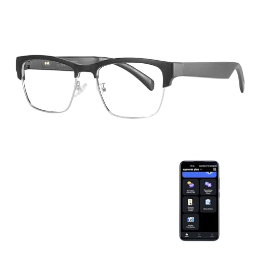 Image of AI Smart Glasses with Real-Time Translation for 164 Languages,Bluetooth 5.4 Translate Glasses for Men Women,Blue Light Blocking,Hand-Free for Travel & Business (AI Translate-Silver)