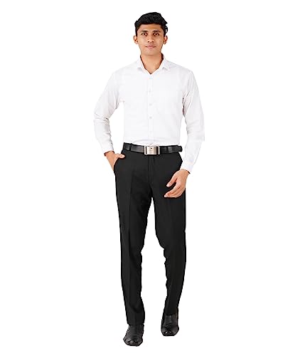 Image of Mc Henry Men's Stretchable Wrinkle Free Self Design Formal Trousers