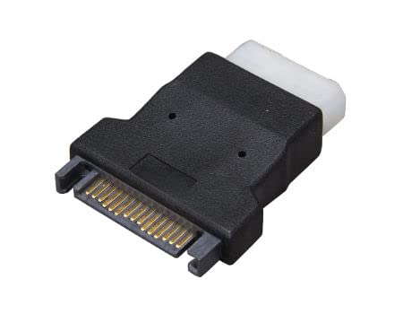 CABLESETC 15 Pin SATA Male to 4 Pin Molex Female Power Adapter for IDE Hard Drive/CD/DVD USB Adapter (Black)