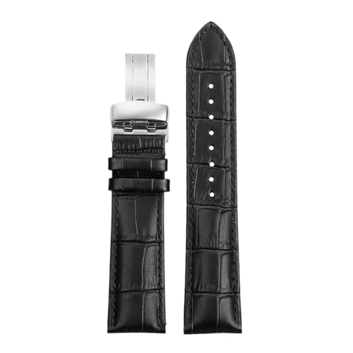 Bracelet montre cuir véritable Casio MDV106 BEM506 Swordfish noir argent 18mm homme femme