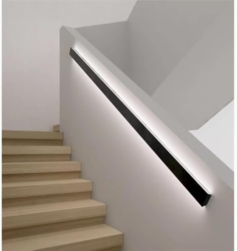 Pasamanos de escalera con luz LED con sensor de movimiento, pasamanos de escalera interior montado en la pared, barandillas con luz LED para escaleras al aire libre, entrada de porche