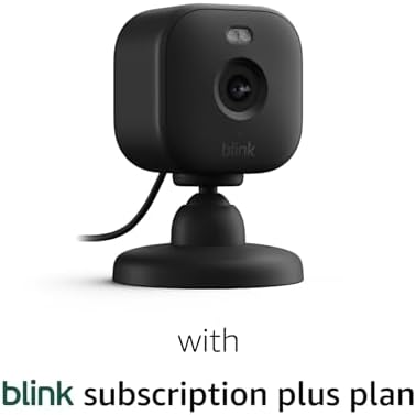 Free Blink Mini 2 with 1-Year Plus Subscription — Plug-in smart security camera, HD night view in color, built-in spotlight, motion detection, Works with Alexa — 1 Camera (Black)
