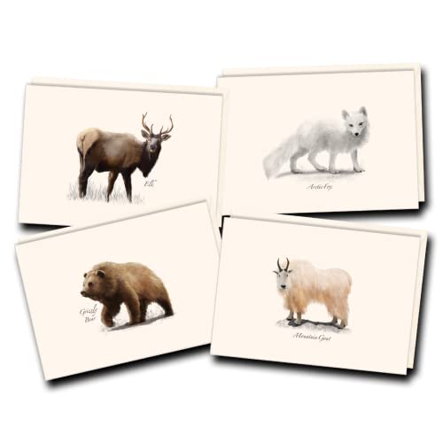 Image of Earth Sky + Water - Western Mammal II Assortment Notecard Set - 8 Blank Cards with Envelopes (2 each of 4 styles)