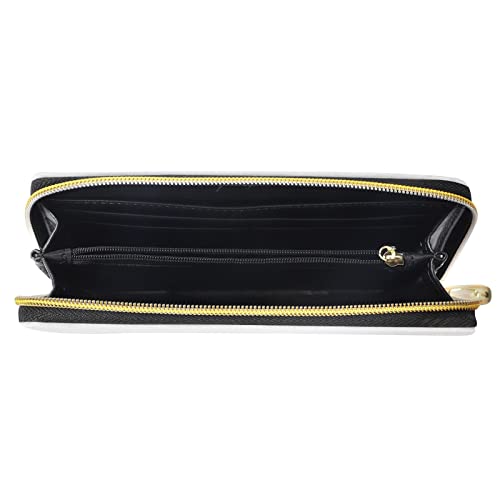 Dolyues niedlicher Dackel mit rotem Ballon-Aufdruck Kreditkartenetuis für Frauen, Lange Pu-Leder-Reißverschluss, Geld-Clutch-Taschen, Handyhülle, Geldbörse