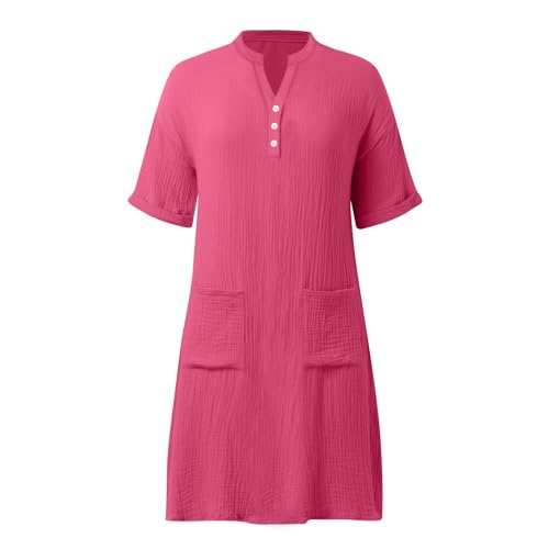 Robe décontractée fluide rose pour masquer les rondeurs au bureau