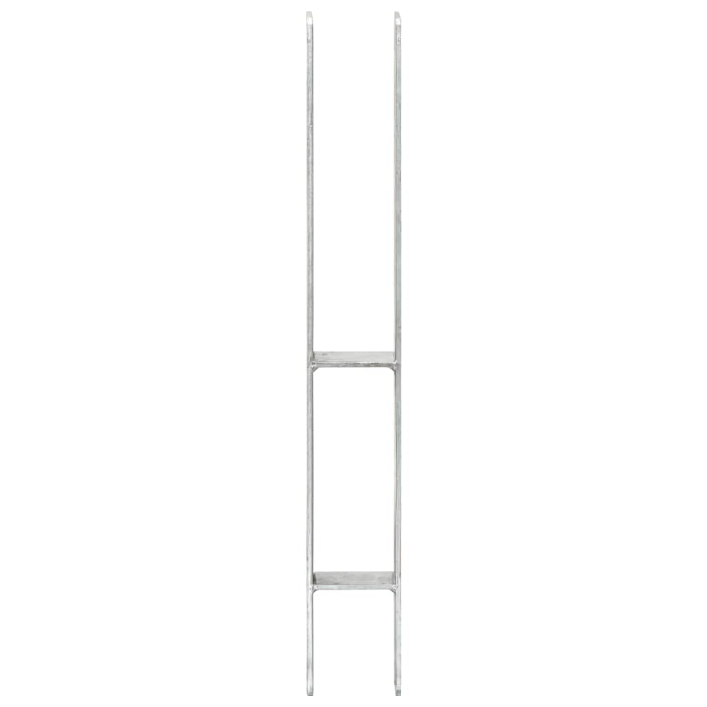 Postes galvanizados 6 unidades, 7 x 6 x 60 cm, en forma de H, de acero con agujeros preperforados para postes de vallas, cenadores, sombrillas, jardín, exteriores, camping y protección contra
