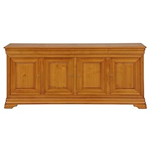 GONTIER Buffet Enfilade 4 Portes, merisier Massif