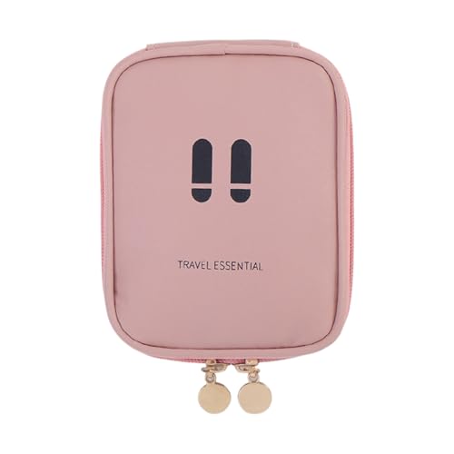 Ziennhu - Neceser portátil para uso portátil, organizador de aseo portátil | Accesorio de viaje ligero, bolsa compacta, antiolor, para senderismo, hogar al aire libre, rosa, Se référer au descriptif