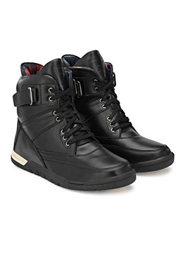 Image of Eego Italy Men's High Top Premium Boots (NR-6-BLACK, 9)