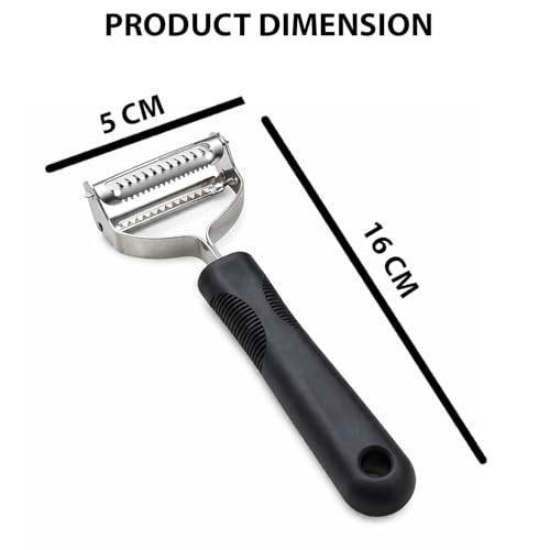 Image of Signamio 2 in 1 Julian Peeler for Salad, Dual Blade Salad Peeler Kitchen Tool, Handheld Julienne Peeler for Salad for Quick Veggie Ribbons, Safe Grip Handle for Home Cooking Prep