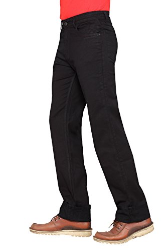 Image of Mens Super Stretchable Relax Fit Silky Fabric Jeans- Black