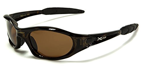 Polarized Xloop Sport Cycling Fishing Golf Wrap Around Running Sunglasses + Monogram Microfiber Pouch (Tortoise)