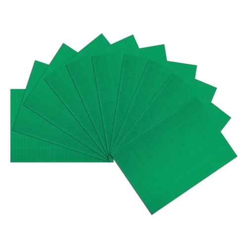 Image of uxcell 10pcs Corrugated Cardboard Paper Sheets,Emerald Green,14 inch x 10inch,for Craft and DIY Projects