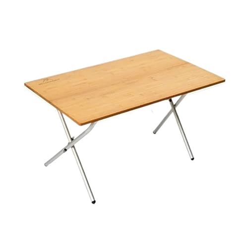 Genérico Mesa Plegable for Camping y Exteriores, Mesa portátil for Picnic, Accesorio Tipo Maleta for el hogar(Bamboo Folds in Half)