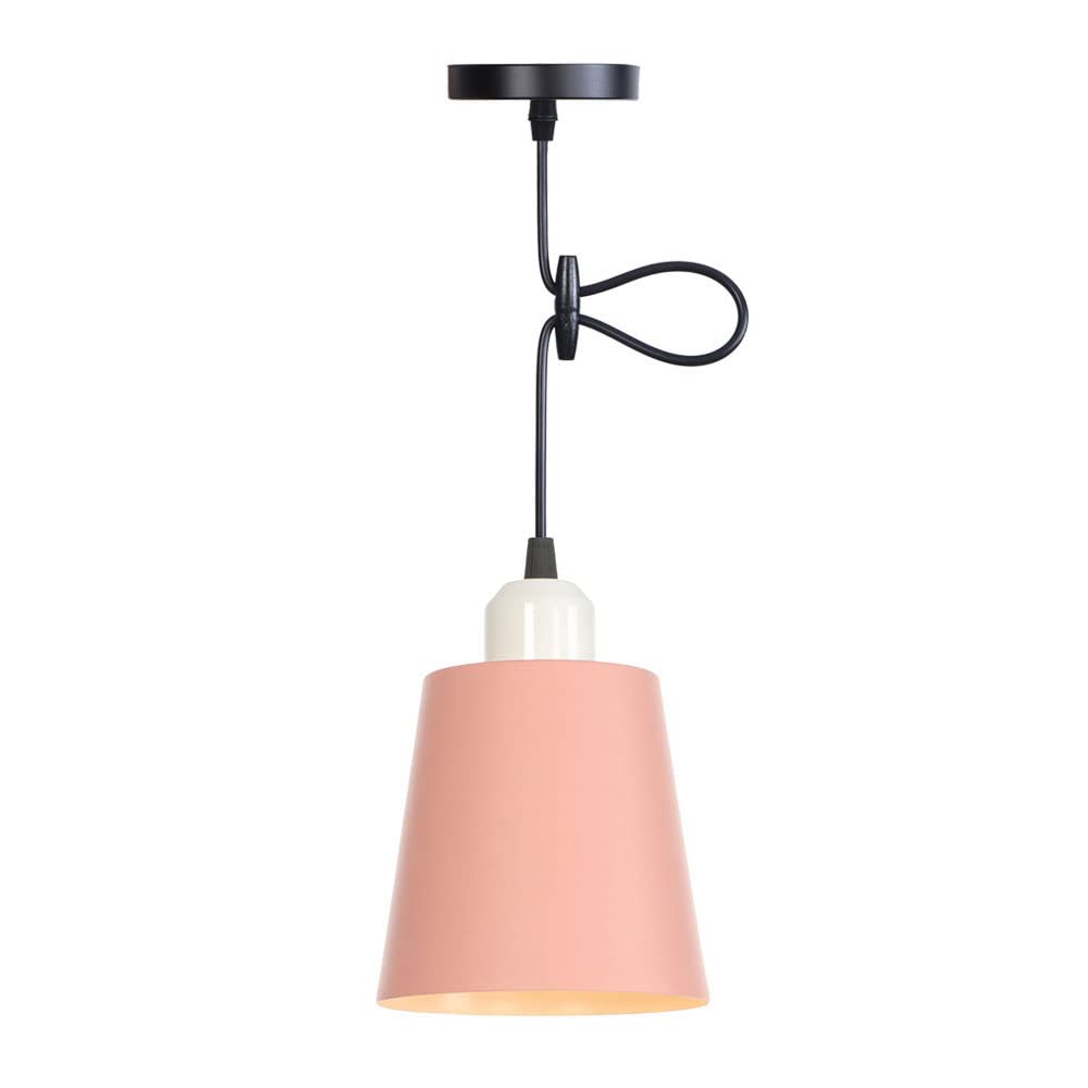FYZDLAOR Mini Macaron Wrought Iron Decorative Hardwired Pendant Light,for Living Room Bedroom Restaurant Cafe Teahouse Bar Dining Room Club（E27）