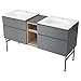 American Standard 8725024.477 Studio S 24 in. Double-Drawer Bathroom Vanity, Dark Grey