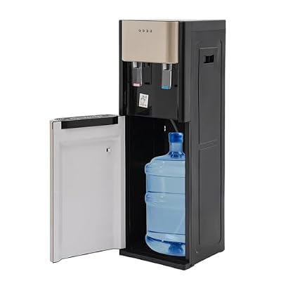 Bottom Loading Water Dispenser for 5 Gallon Bottle, Water Cooler Dispenser with Hot & Cold Water, Electric Shock Resistance, Safety Design, Stainless Steel Water Jug Dispenser Premium(Gold)