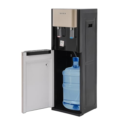 Bottom Loading Water Dispenser, 620W 20L Hot and Cold Water Cooler for Max.5.28Gal Bottles Water Cooler Dispenser Office Drinking Machine Water Cooler for Home Office Use F880 Gold