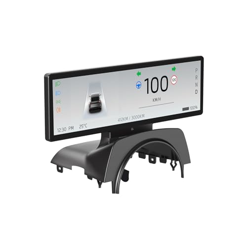 Tesstudio Head Up Display for Tesla Model Y Juniper 2025,Juniper Accessories 2026 Wireless/Wired Carplay Android Auto Bluetooth WiFi USB Navigation Power Speed IPS HD Touchscreen