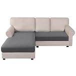 BellaHills Sectional Sofa Covers Sofa Seat Cushion Covers L Shape Separate Cushion Couch Chaise Cover for Sectional Sofa (Chaise + 2 Seater, Grey)
