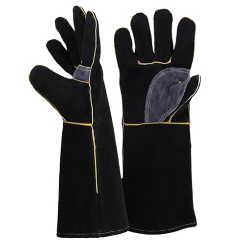 Fireplace Gloves 350°c Resistant Fireproof Gloves for Barbecue, Welding, Forging, Gardening, 14in Fire