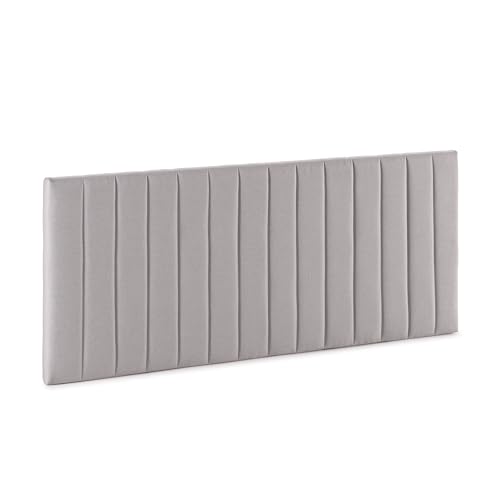 HOMN LIVING Cabecero Eris tapizado en Tela Gris Claro 150x60 cm, Incluye Herrajes y Tornillería
