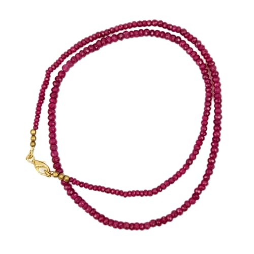 Collier de perles de rubis naturel LKBEADS, un bijou en cristal fait main d'exception