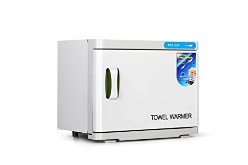 Beauty Life Hot Towel Warmer Cabinet Large Capacity, Two Stainless Steel Racks, White for Spa Home 23L