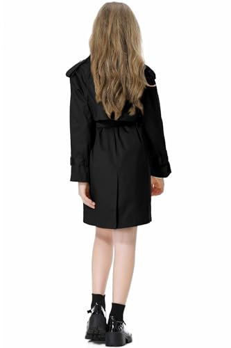 Betusline Womens & Girls Waterproof Trench Coat Double Breasted Lapel Overcoat Outerwear, 3 Years - Women 2XL2